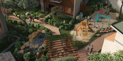 18. Play area on south podium (aerial view)